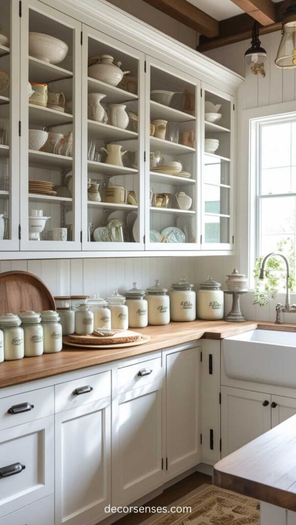 Farmhouse Glass-Front Cabinets