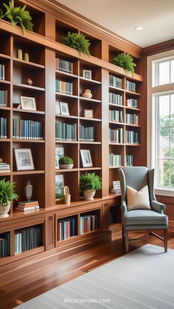 Library Built-In Bookshelves 