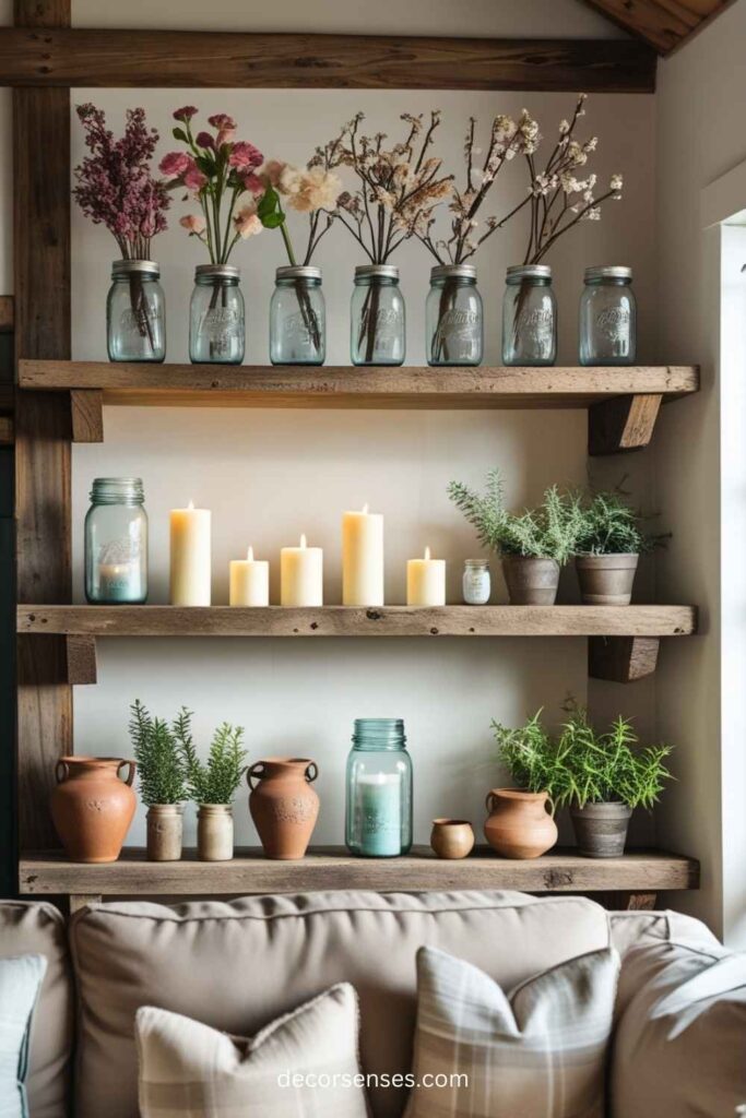 Open Shelving with Mason Jars