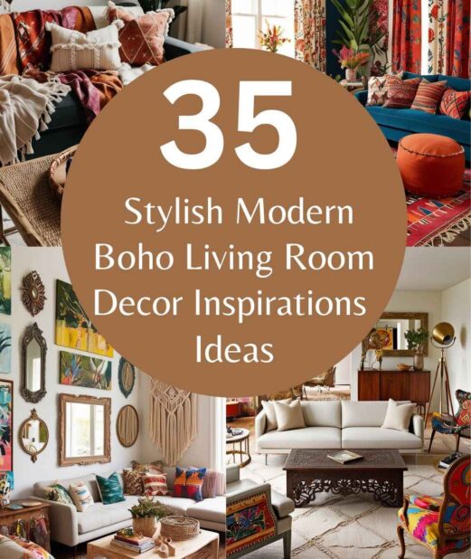 35 Stylish Modern Boho Living Room Decor Inspirations