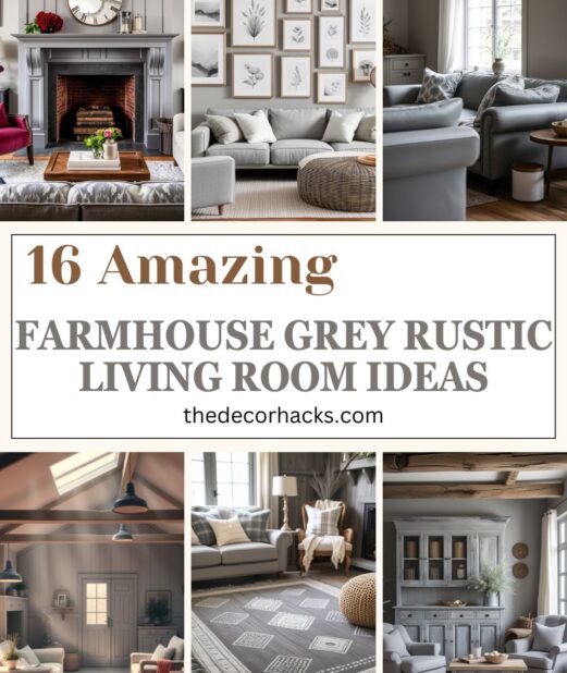 16 Amazing Farmhouse Grey Rustic Living Room​ Ideas