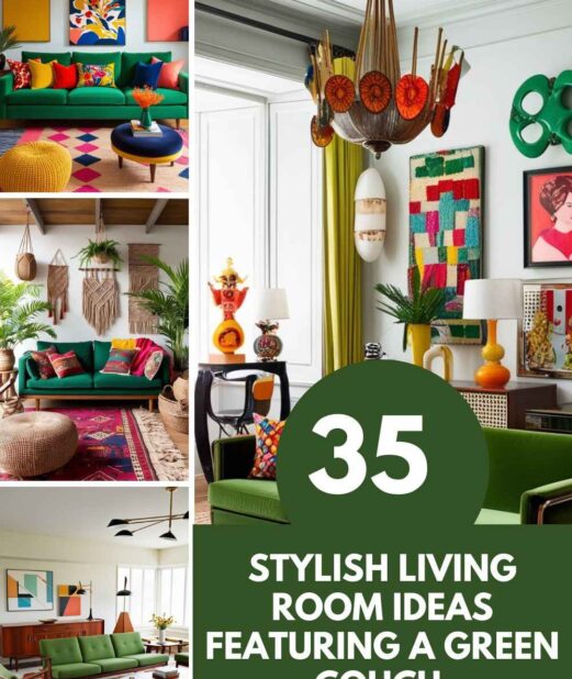 35 Stylish Living Room Ideas Featuring a Green Couch
