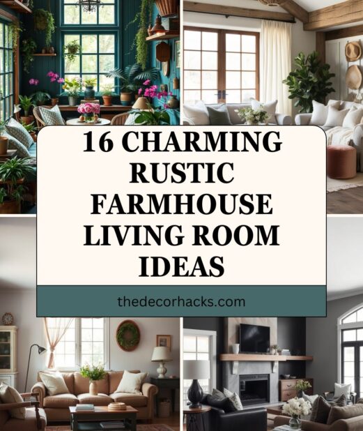 16 Charming Rustic Farmhouse Living Room Ideas