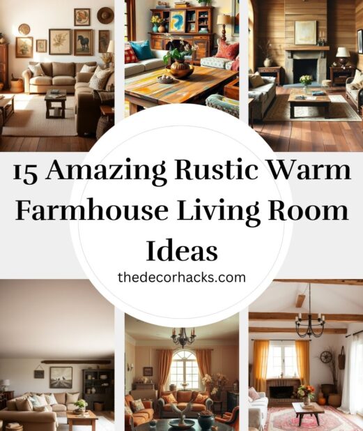 15 Amazing Rustic Warm Farmhouse Living Room​ Ideas