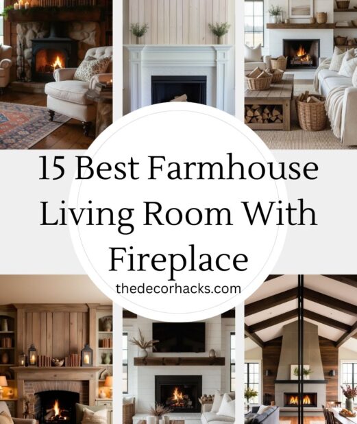 Best Farmhouse Living Room With Fireplace
